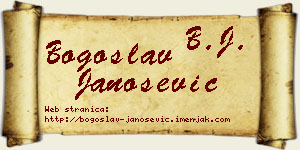 Bogoslav Janošević vizit kartica